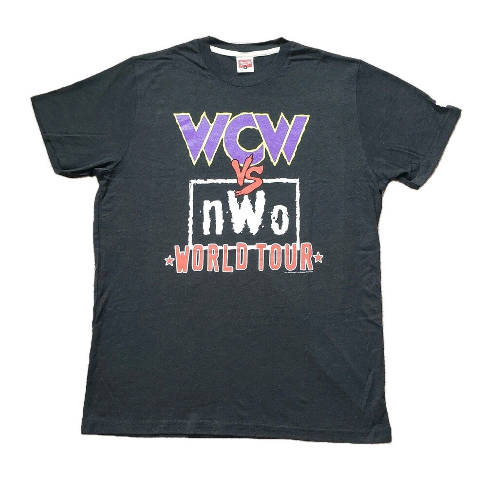 NWT Homage WCW Vs NWO World Tour N64 Medium Mens Charcoal T-Shirt WWE Nintendo